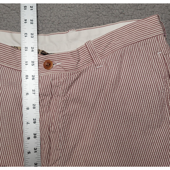 J. Crew Shorts Mens 34 Brown White Stripes Seersucker Preppy Casual Vacation - Picture 7 of 8
